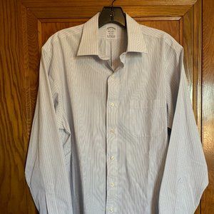 Brooks Brothers Regent Long Sleeved Shirt. Size 16-34. Grey and Blue Str…